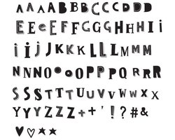 Symbolenset Funky Black voor lightbox A5 & A4