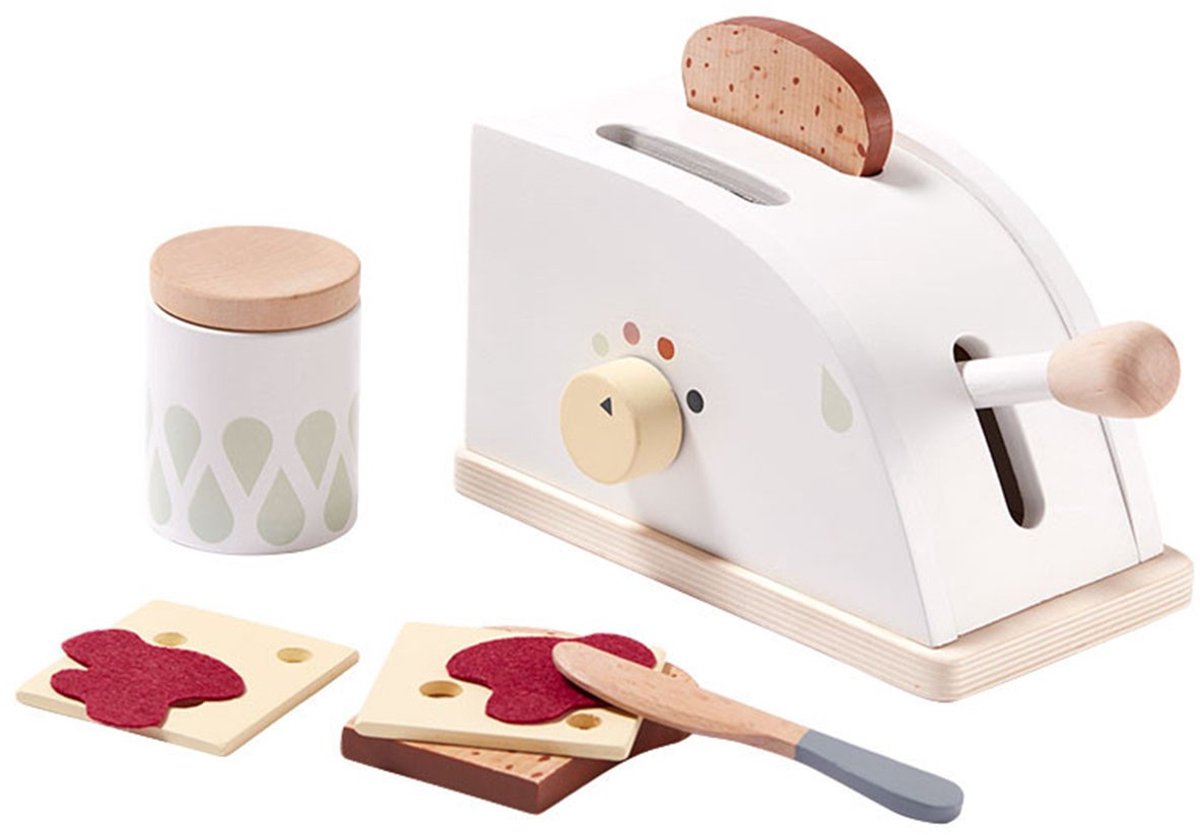 Kid's Concept Houten Broodrooster 18,5 Cm 9-delig Wit