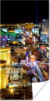 Poster Skyline - Las Vegas - Nacht - 40x80 cm