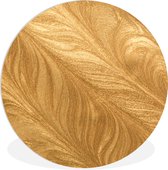 WallCircle - Wandcirkel ⌀ 30 - Gouden veren structuur - Ronde schilderijen woonkamer - Wandbord rond - Muurdecoratie cirkel - Kamer decoratie binnen - Wanddecoratie muurcirkel - Woonaccessoires