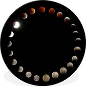 Image séquentielle des éclipses lunaires Cercle mural aluminium ⌀ 120 cm - tirage photo sur cercle mural / cercle vivant / cercle jardin (décoration murale) XXL / Groot format!