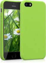 kwmobile telefoonhoesje geschikt voor Apple iPhone SE (1.Gen 2016) / iPhone 5 / iPhone 5S - Hoesje met siliconen coating - Smartphone case in groen