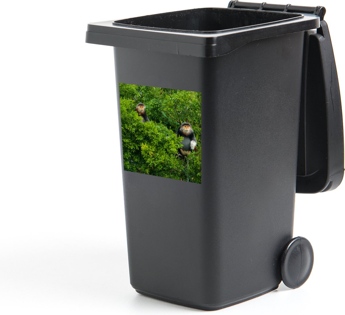 Afbeelding van product StickerSnake  Container sticker Roodscheendoek apen in de bomen van Vietnam - 40x40 cm - Kliko sticker