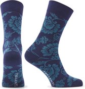 EDMAR | Navy met groentinten sokken en bloemen patroon