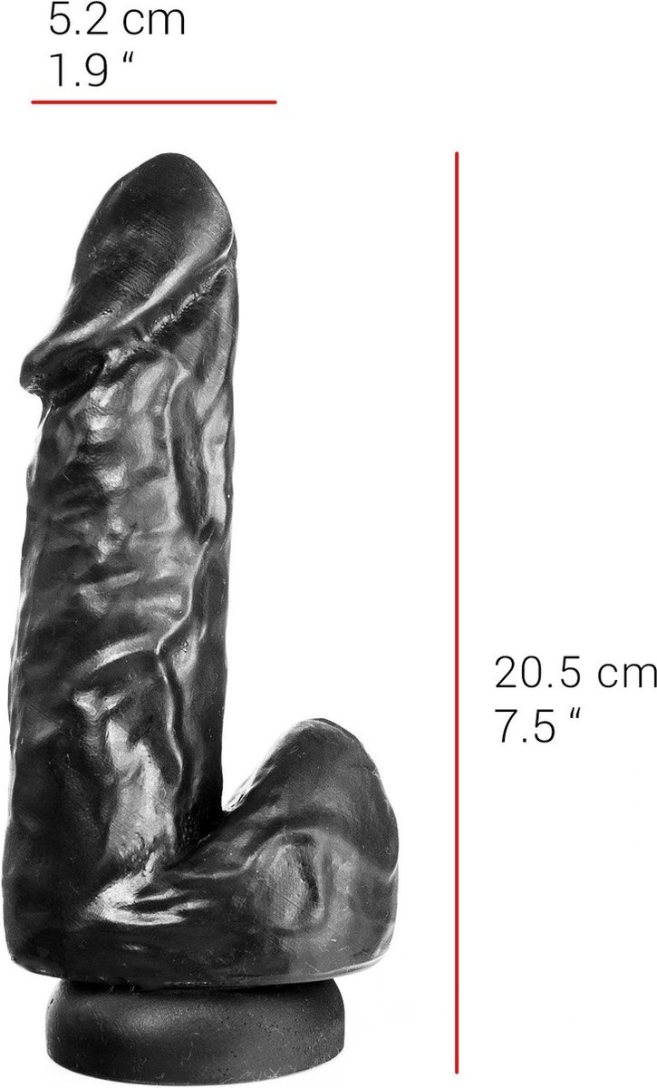 Goedkoopste 515 line Dildo met zuignap 19 x 5,2 cm - zwart