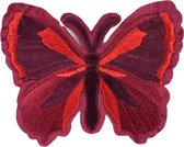Vlinder Strijk Embleem Patch Bordeaux Rode 7.8 cm / 5.1 cm / Rood
