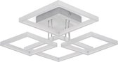 Lindby - LED plafondlamp - 4 lichts - aluminium, metaal, siliconen - H: 16 cm - geborsteld aluminium - Inclusief lichtbronnen