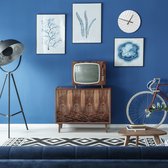 Relaxdays wandklok wit 40 cm - analoge klok woonkamer - muurklok rond - moderne keukenklok