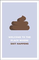 Walljar - Shit Happens - Muurdecoratie - Poster met lijst