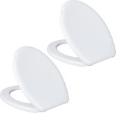 Relaxdays 2x wc bril universeel - wit - toiletbril kunststof - toiletzitting - eivormig