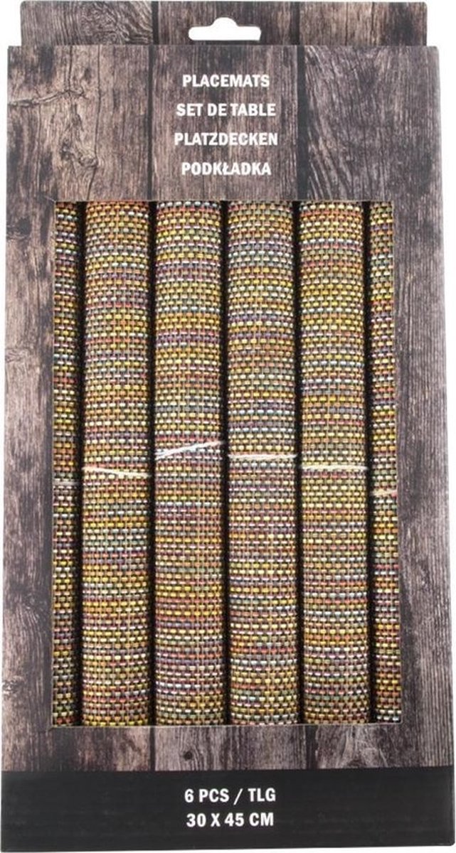 Svenska living Placemats - 6x stuks - wit - polyester - 45 x 30 cm