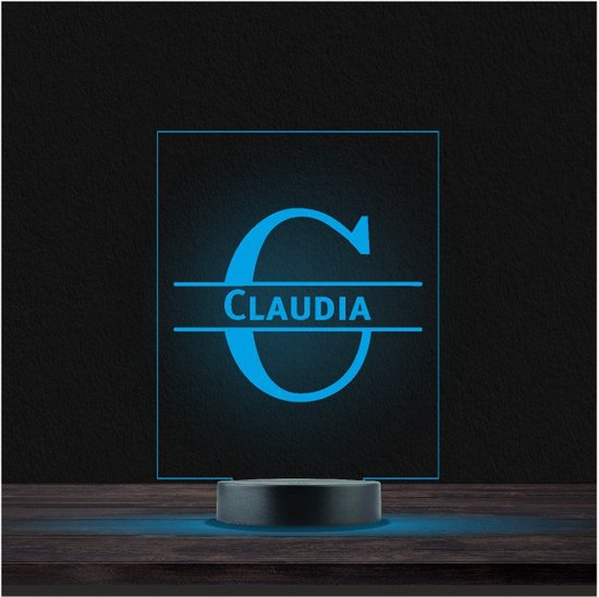 Led Lamp Met Naam - RGB 7 Kleuren - Claudia