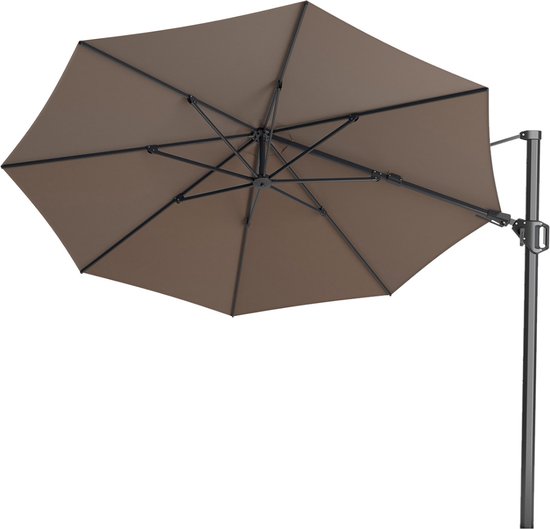 Foto: Platinum challenger t2 parasol 350cm havanna ronde zweefparasol