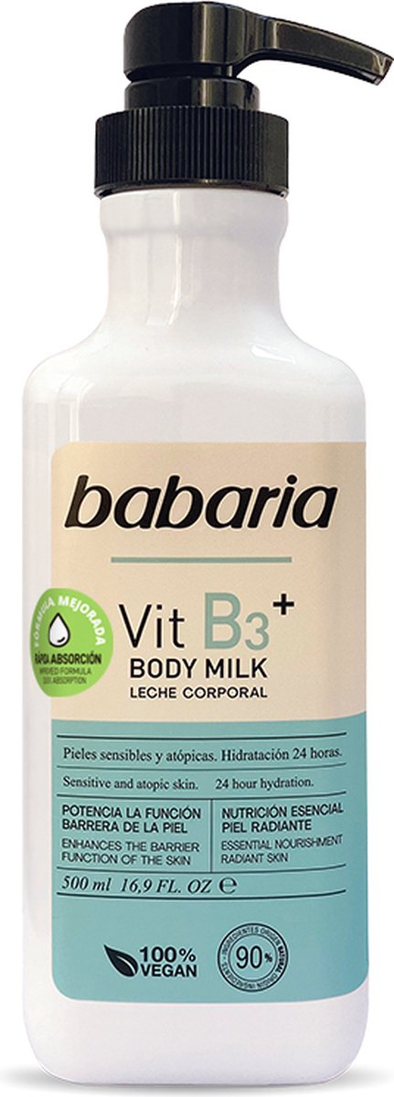 Babaria Vitamin B3+ Body Milk 100% Vegan 500 Ml