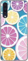 Geschikt voor Samsung Galaxy A50 hoesje - Fruit - Grapefruit - Tropisch - Siliconen Telefoonhoesje - Verjaardag cadeau tiener