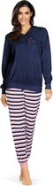 Marineblauwe badstof pyjama Comtessa