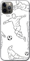 Geschikt voor iPhone 12 Pro Max hoesje - Een illustratie van spelers in verschillende posities - Jongetje - Meisje - Kinderen - Siliconen Telefoonhoesje