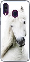 Geschikt voor Samsung Galaxy A40 hoesje - Paarden - Boerderijdieren - Manen - Siliconen Telefoonhoesje