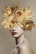 80 x 120 cm - Glasschilderij - Flower girl - schilderij fotokunst - foto print op glas