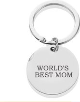 Akyol - World best mom Sleutelhanger - Mama/Moeder - mama - moederdag - Leuk cadeau voor je moeder - 2,5 x 2,5 CM