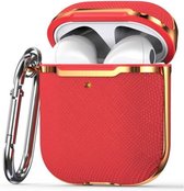 AirPods hoesjes van By Qubix - AirPods 1/2 hoesje - Hardcase - Plated series - Rood + Goud