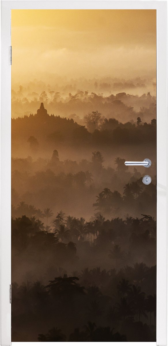 Deursticker Mist boven Java - 85x205 cm - Deurposter