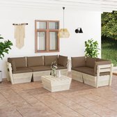 Decoways - 6-delige Loungeset met kussens pallet vurenhout