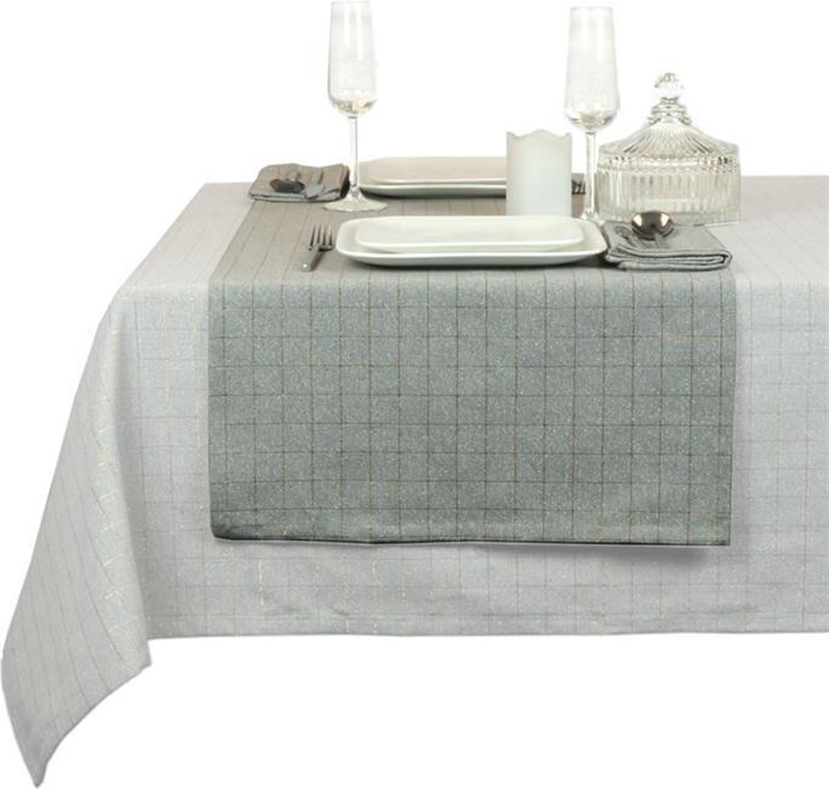 Unique Living | Tafelloper Tyra 45x150cm grey