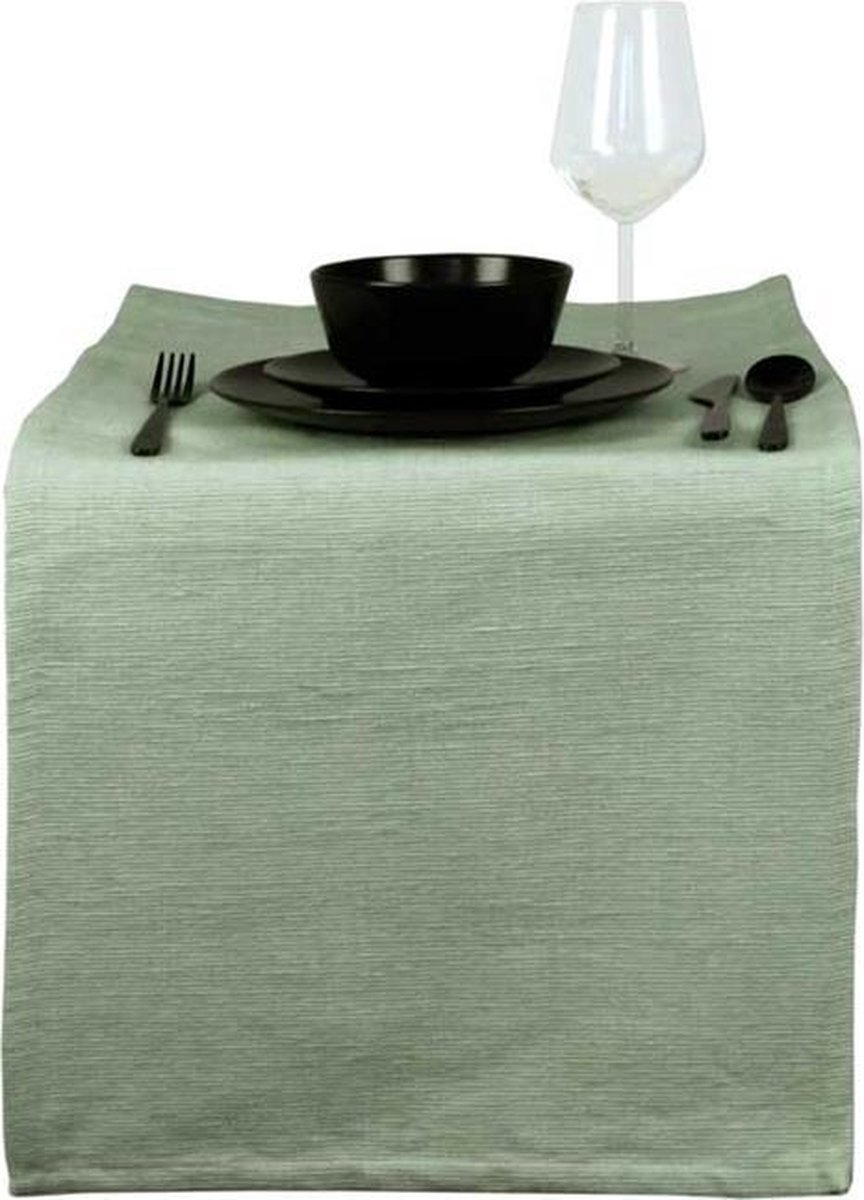 Unique Living | Tafelloper Rib 45x150cm hedge green