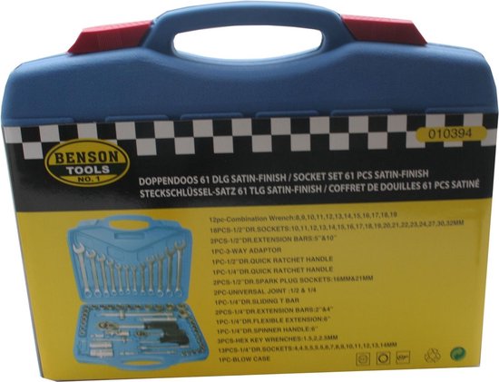 Boîte à douilles - Jeu de clés à douilles 1/4 "et 1/2" - 61 pièces - boîte de rangement - outils