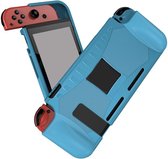 Geschikt voor Nintendo Switch Hoesje Schokbestendig TPU Case met Kickstand Blauw