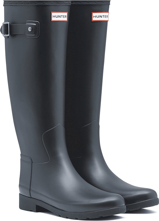 Hunter - Geraffineerde regenlaarzen voor dames - Slim Fit Tall Wellington - Zwart - maat 36EU