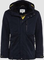 Jacket With High-Necked Collar And Hood Navy Regular Fit