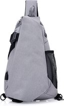 Crossbody Q-Bag! Slingbag met usb poort - Grijs - Moderne multifunctionele schoudertas