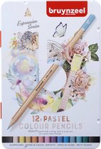 Bruynzeel Expression Crayons de couleur de couleur teintes pastel boîte 12