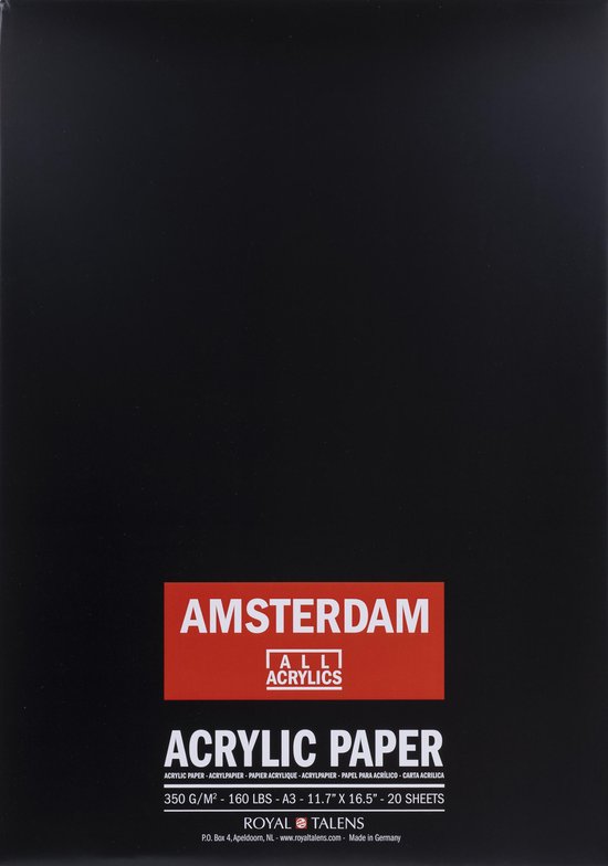 Amsterdam Acrylpapier | 42 x 29,7 cm (A3), 350 g, 20 vellen - Amsterdam