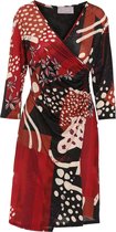 Cassis - Female - Jurk met abstracte bloemenprint  - Roodbruin