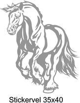 Muur / raam sticker Paard  grijs