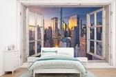 Behang - Fotobehang Doorkijk - New York - Skyline - Breedte 420 cm x hoogte 280 cm
