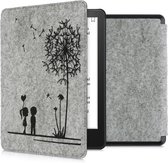 Housse kwmobile pour Amazon Kindle Paperwhite (11. Gen - 2021) - Étui de protection pour liseuse en noir / gris clair - Design Dandelions Love