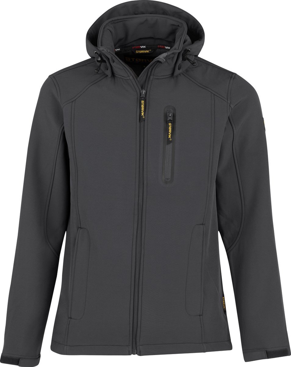 STØRVIK Napier Softshell Jas - 4 Seizoenen - Heren - Fleece - Maat L - Antraciet