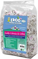 Ekoo Animal Bedding Nestmateriaal 3 Liter Katoen Roze/grijs