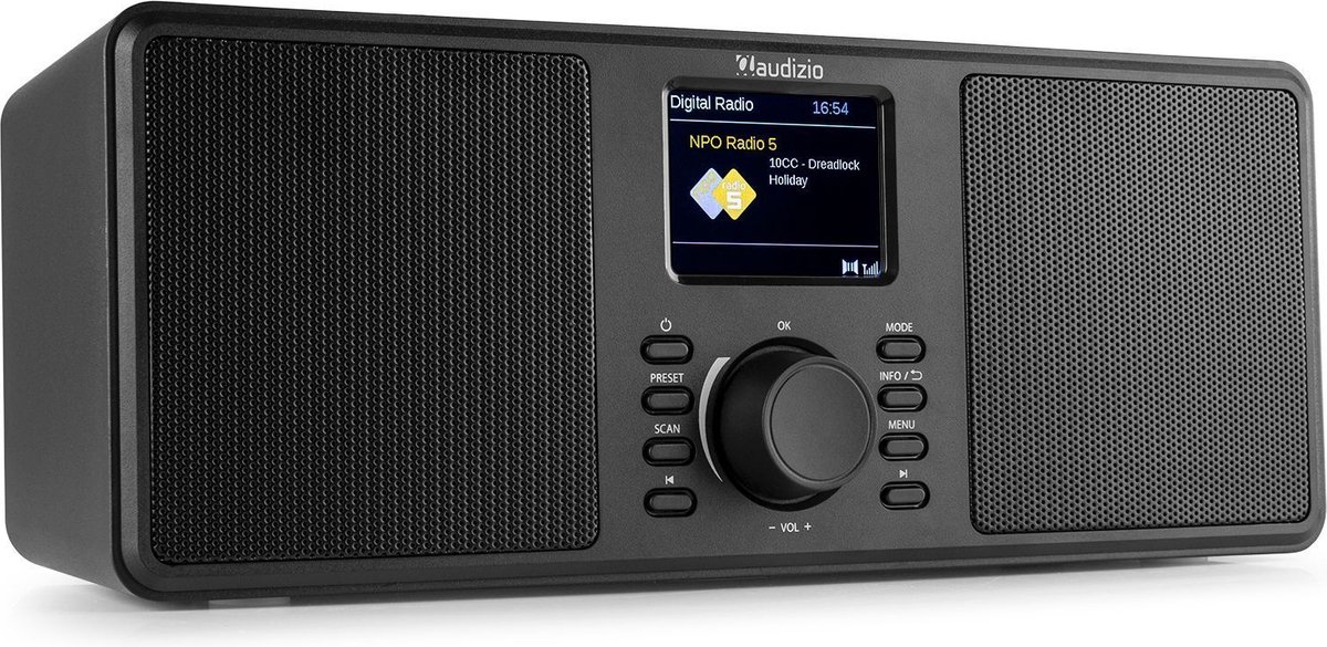 DAB radio - Audizio Monza - Stereo DAB+ en FM radio met Bluetooth - 50W - Zwart - Audizio