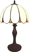 Tiffany Tafellamp Ø 31*43 cm E27/max 1*40W Wit Kunststof, Glas Tiffany Bureaulamp Tiffany Lampen