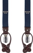 Profuomo Blauwe bretels met smalle banden in exclusieve uitvoering