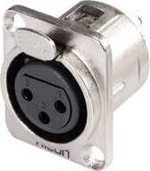 Hicon HI-X3DF-G XLR-connector Flensbus, contacten recht Aantal polen: 3 Zwart 1 stuk(s)