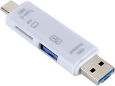 Multifunctionele 5 in 1 Kaartlezer Micro USB/USB/USB-C Wit