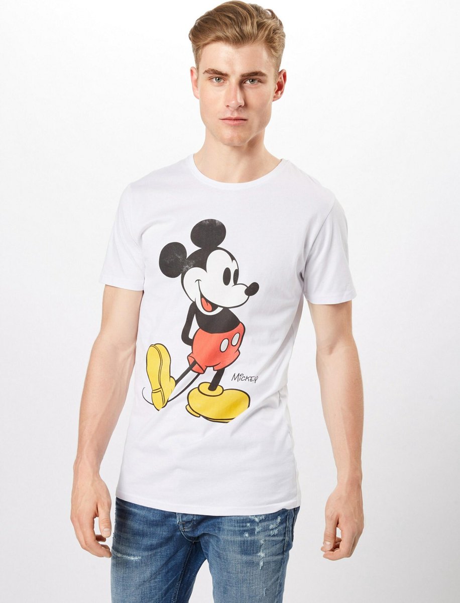Merchcode Mickey Mouse Mickey Mouse Heren Tshirt L Wit
