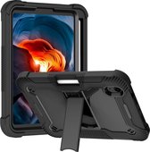 Mobigear - Tablethoes geschikt voor Apple iPad Mini 6 (2021) Hardcase Backcover | Mobigear ShieldStand + Stylus Houder | Schokbestendig iPad Mini 6 (2021) Telefoonhoesje | Anti Shock Proof + Standaard - Zwart