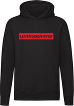 Levensgenieter | Unisex | Trui | Sweater | Hoodie | Capuchon | Zwart | Chill |  Feest | Festival | Vakantie | Relax